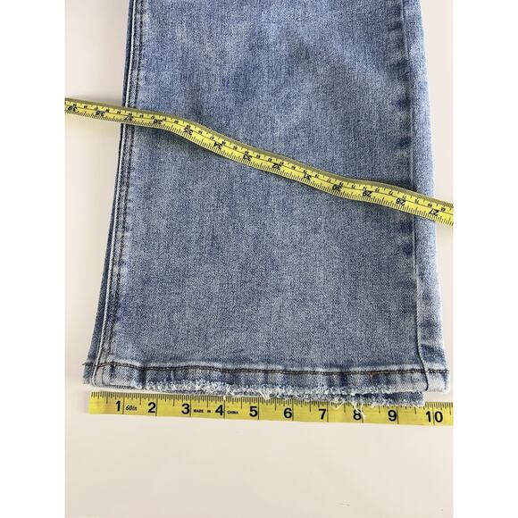 RISEN High Rise Distressed Ripped Wide Leg Baggy Jeans 7/28 Medium Wash - Picture 7 of 16